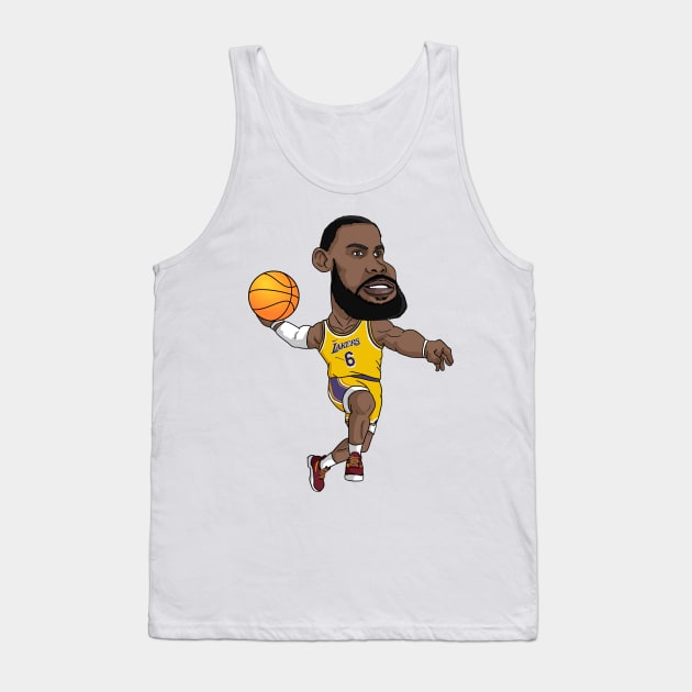 Lebron James Lakers #6 Cartoon Tank Top by yuyunM